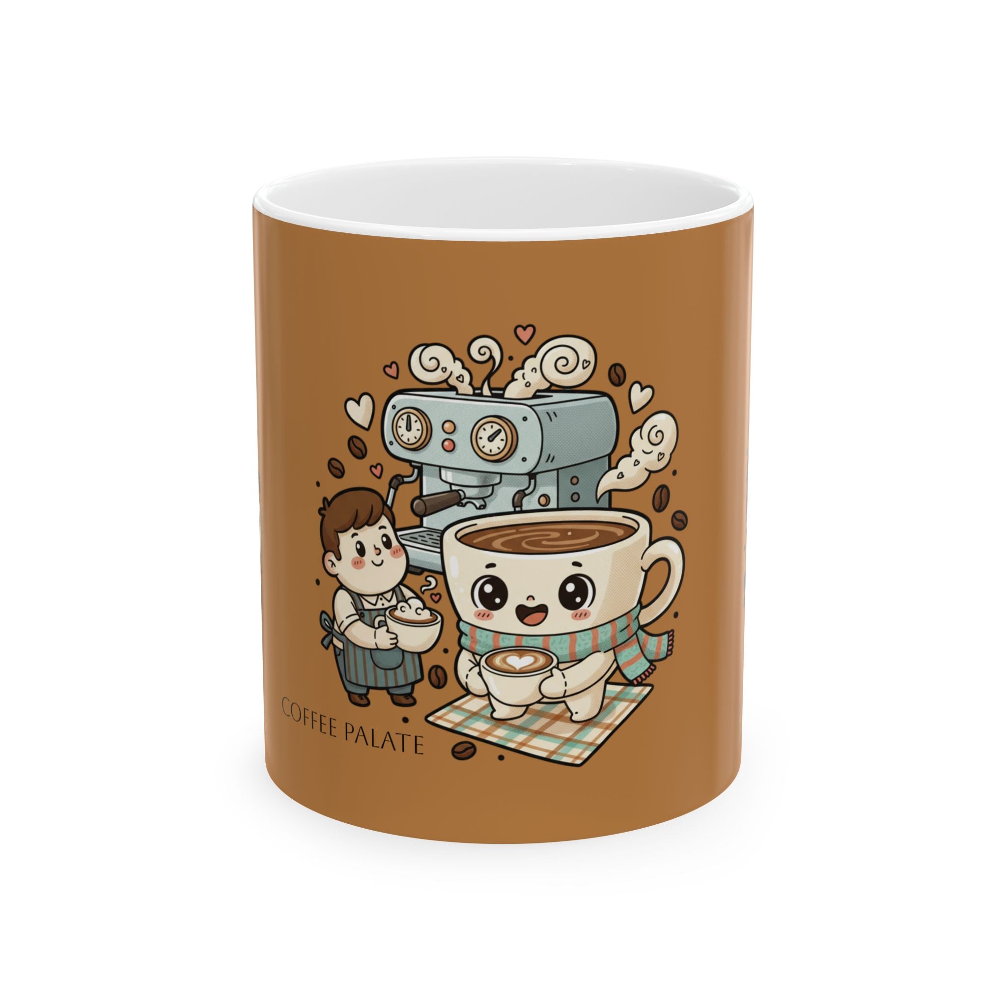 Cute Coffee Mug - "Coffee Palate" Kawaii Espresso Cup Gift (11oz/15oz)