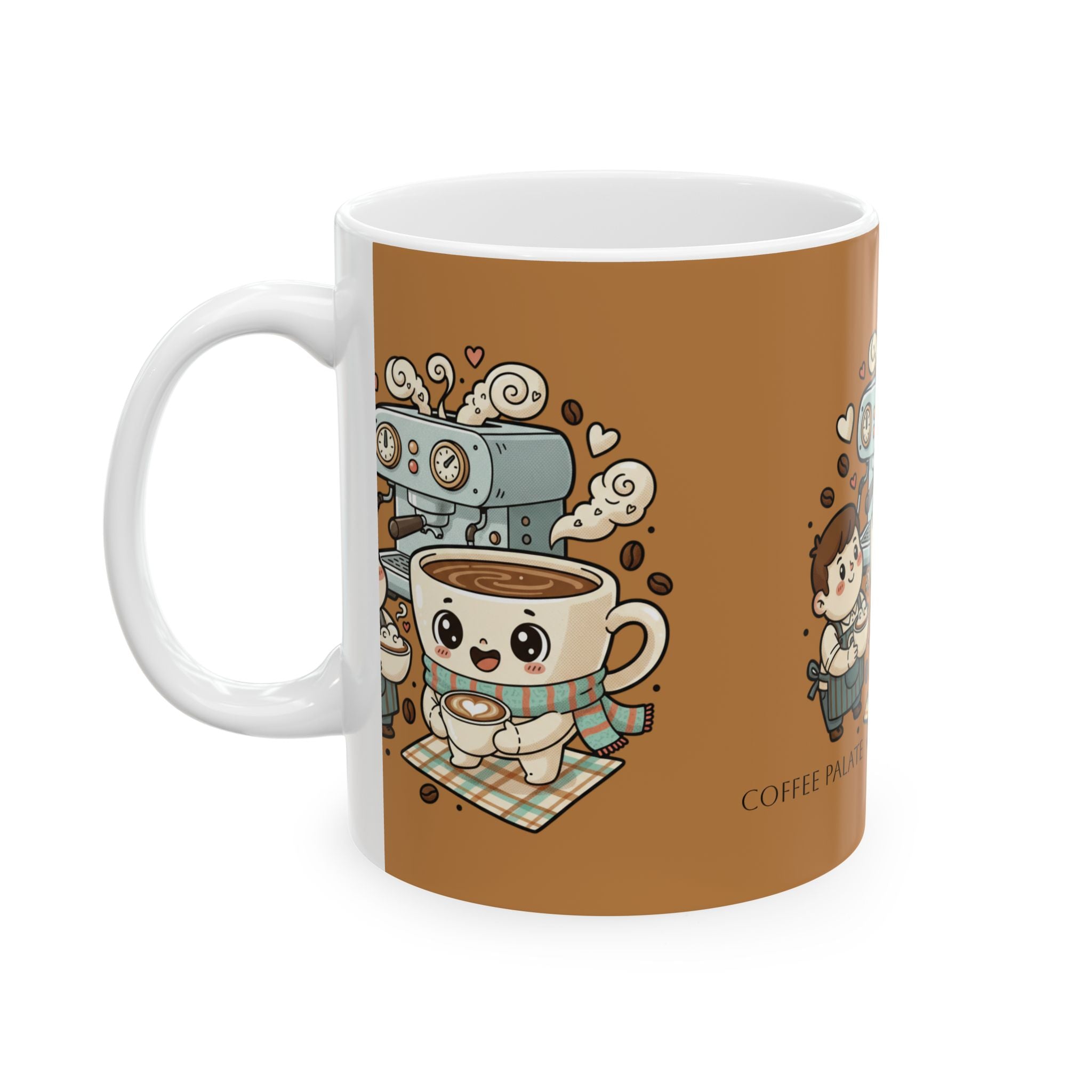 Cute Coffee Mug - "Coffee Palate" Kawaii Espresso Cup Gift (11oz/15oz)