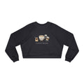 Cropped Pullover — Cute Coffee Crew Illustration