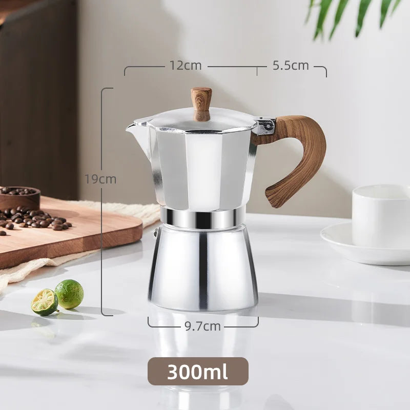 DecorBites™ 300ml Classic Coffee Machine by GIANXI: Aluminum Italian Stove Top Mocha Pot